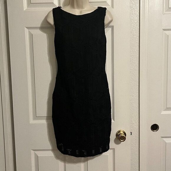 Bailey/44 Black Diamond Crochet/Suede Dress Size Medium NWT - Picture 1 of 11